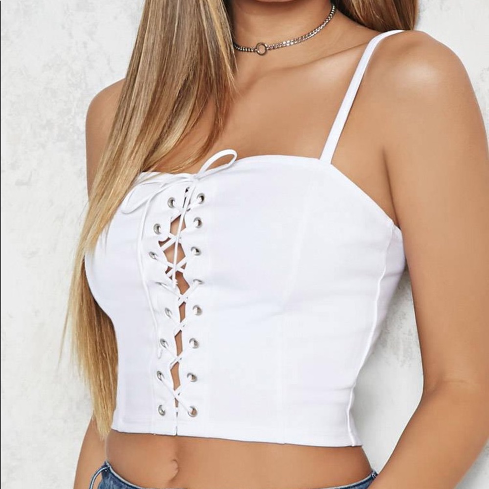 FOREVER 21 white crop top